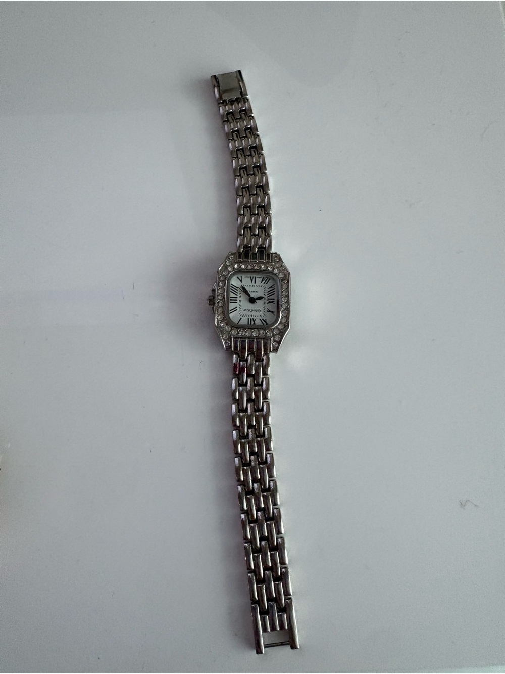 Silver Women's Dress Watch with Crystal Accents